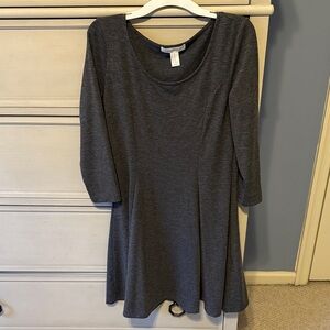 Forever 21 Charcoal Long Sleeve Dress